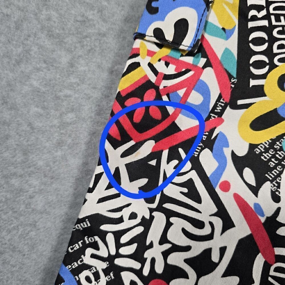 VIP Jeans Faux Cargo Joggers Womens Sz 7 Urban Graffiti All‎ Over Print Gorpcore - Picture 10 of 11